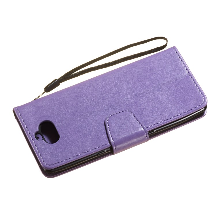 Imprint Anchor Wallet Stand Leather Flip Case for Sony Xperia 10 - Purple-7