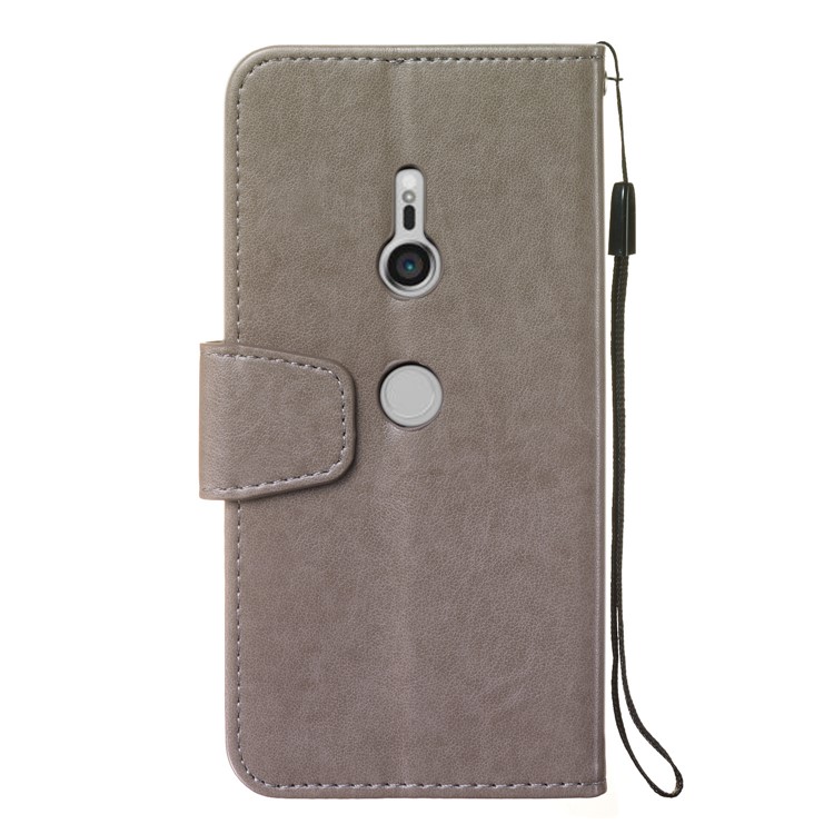 Imprint Anchor Wallet Leather Stand Case for Sony Xperia XZ3 - Grey-3