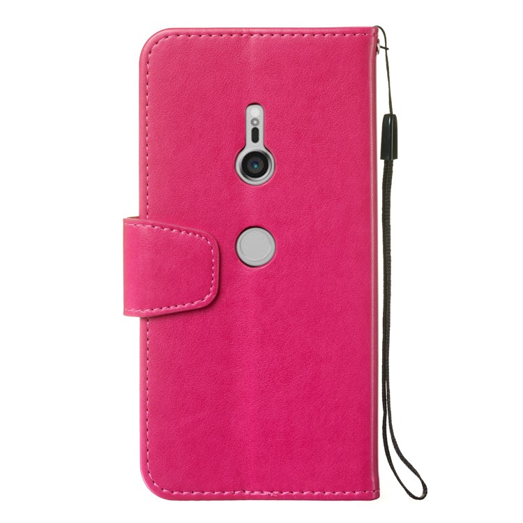 Imprint Anchor Wallet Leather Stand Cover for Sony Xperia XZ3 - Rose-3