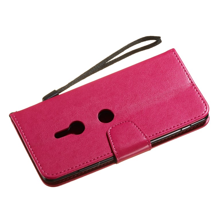 Imprint Anchor Wallet Leather Stand Cover for Sony Xperia XZ3 - Rose-7