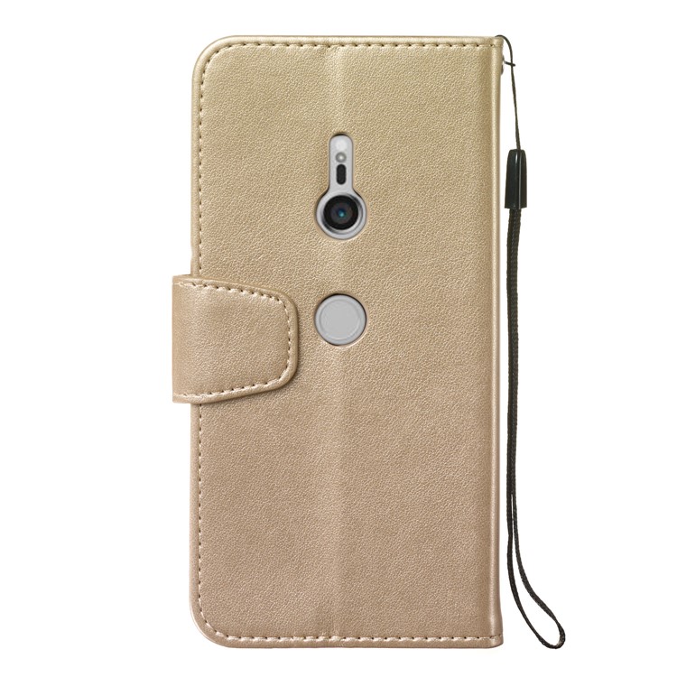 Imprint Anchor Wallet Leather Mobile Shell for Sony Xperia XZ3 - Gold-3