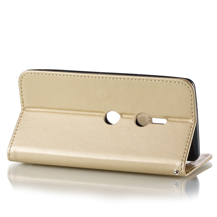 Imprint Anchor Wallet Leather Mobile Shell for Sony Xperia XZ3 - Gold-4