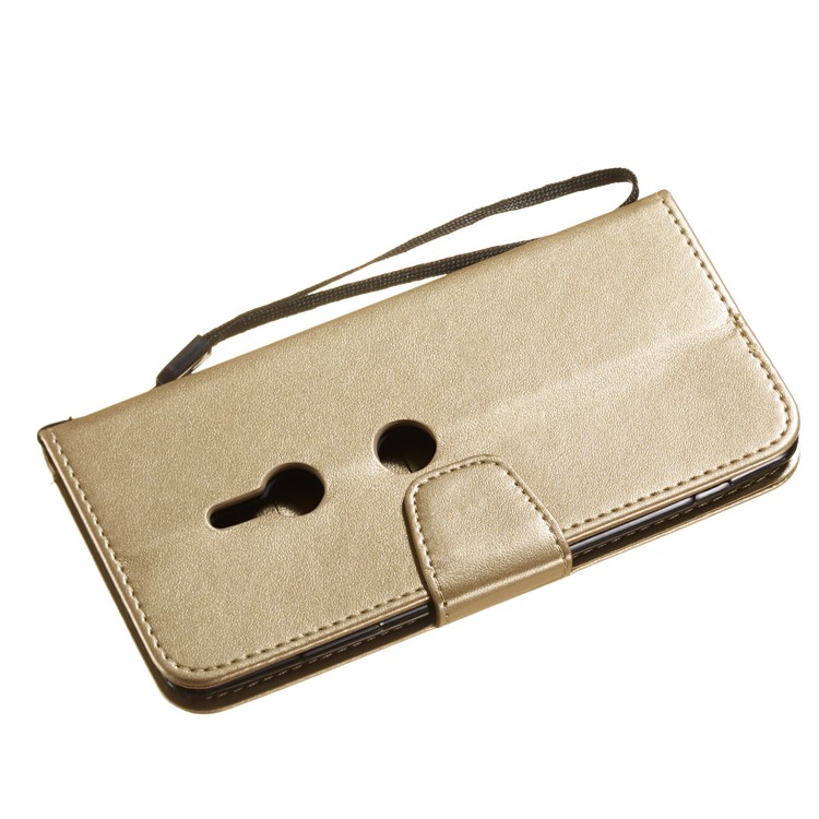 Imprint Anchor Wallet Leather Mobile Shell for Sony Xperia XZ3 - Gold-7