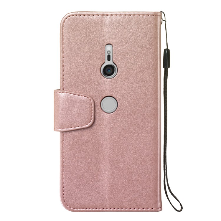 Imprint Anchor Wallet Leather Protective Case for Sony Xperia XZ3 - Rose Gold-3