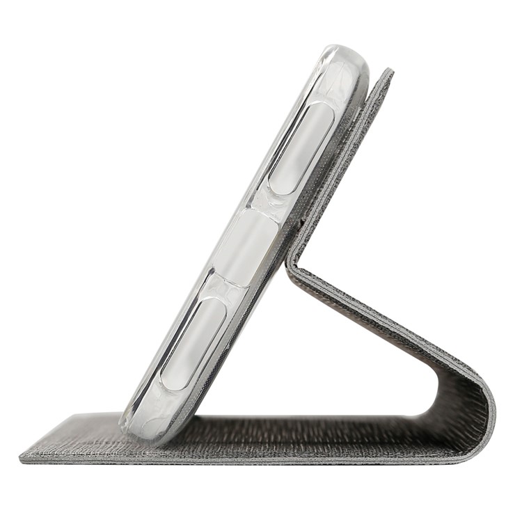 VILI DMX Cross Texture Card Holder Leather Stand Case for Sony Xperia L3 - Grey-11