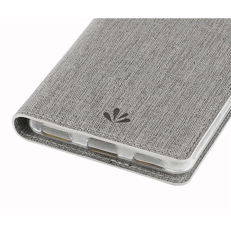 VILI DMX Cross Texture Card Holder Leather Stand Case for Sony Xperia L3 - Grey-2