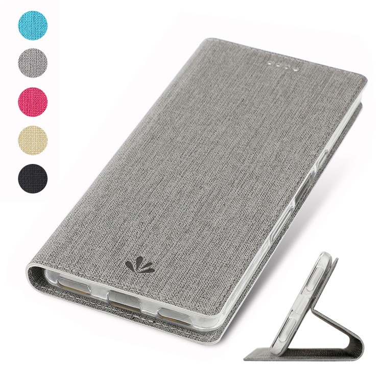 Vili DMX Cross Texture Tard Sport Stand de Cuero Para Sony Xperia L3 - Gris