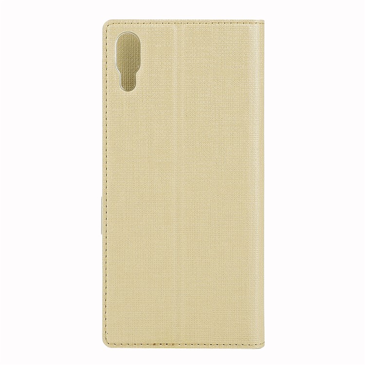 VILI DMX Cross Texture Card Holder Leather Stand Casing for Sony Xperia L3 - Gold-3