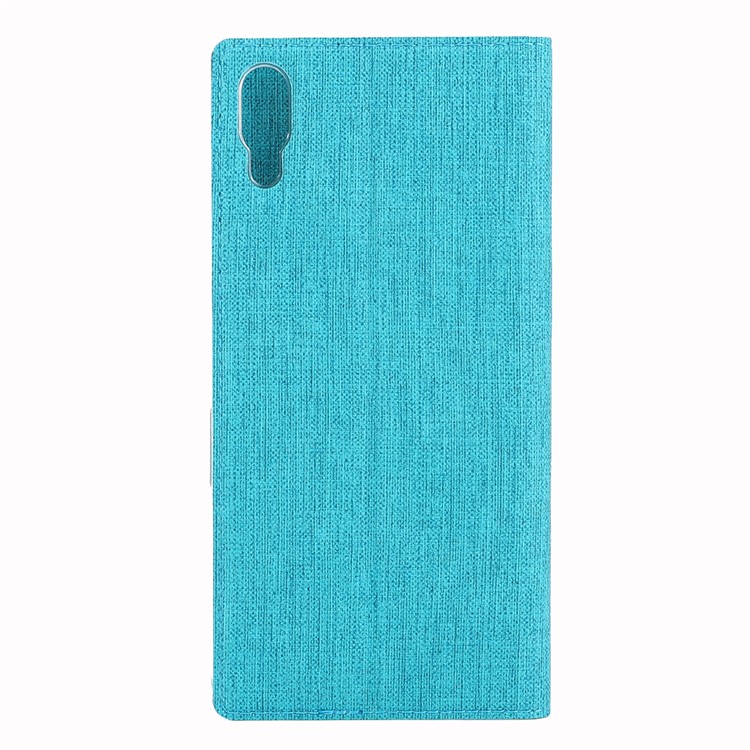VILI DMX Cross Texture Card Holder Leather Stand Mobile Phone Cover for Sony Xperia L3 - Blue-3