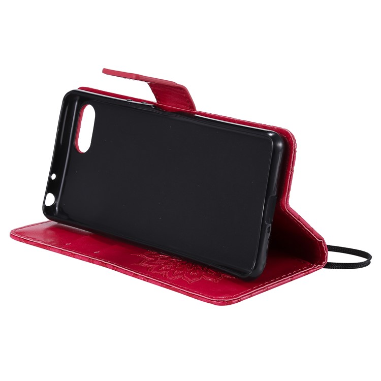 Imprint Sunflower PU Leather Mobile Phone Case with Wallet Stand for Sony Xperia XZ4 Compact - Red-8