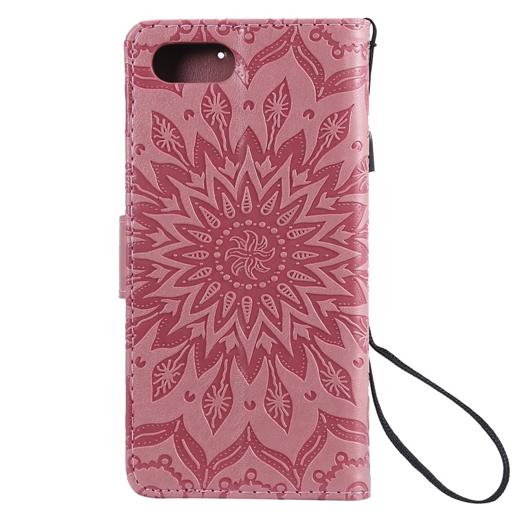 Imprint Sunflower PU Leather Mobile Phone Case with Wallet Stand for Sony Xperia XZ4 Compact - Pink-3