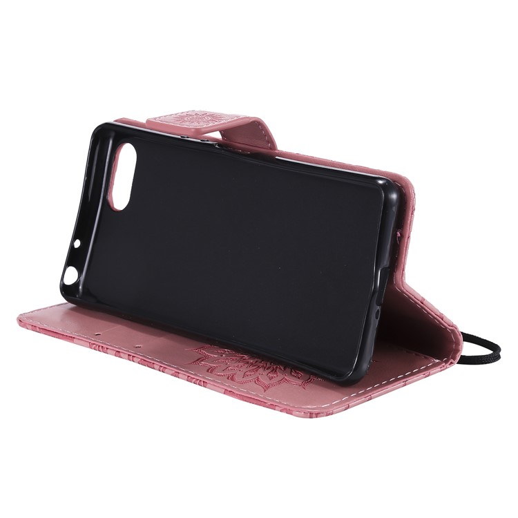 Imprint Sunflower PU Leather Mobile Phone Case with Wallet Stand for Sony Xperia XZ4 Compact - Pink-8