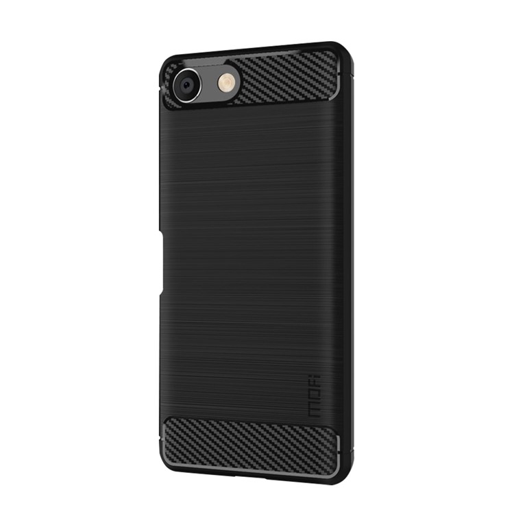 MOFI Carbon Fiber Texture Brushed TPU Case for Sony Xperia Ace - Black