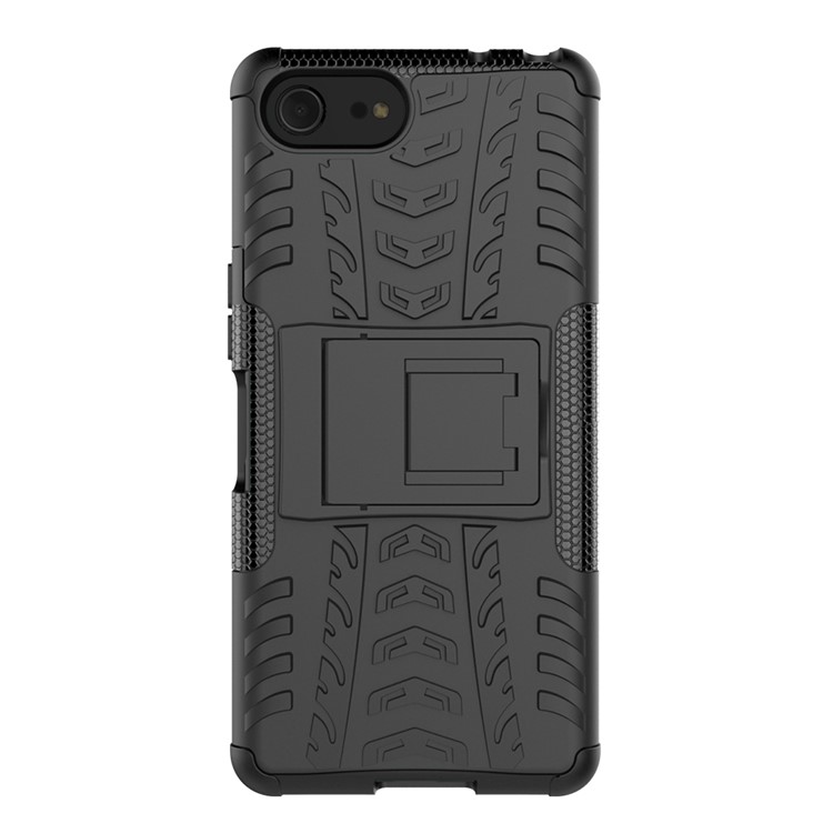 Cool Tyre PC + TPU Hybrid Cover with Kickstand for Sony Xperia XZ4 Compact - Black-3