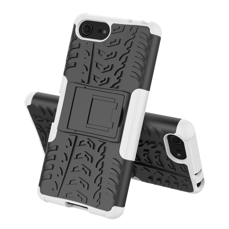 Cool Tyre PC + TPU Hybrid Cover with Kickstand for Sony Xperia XZ4 Compact - White-2