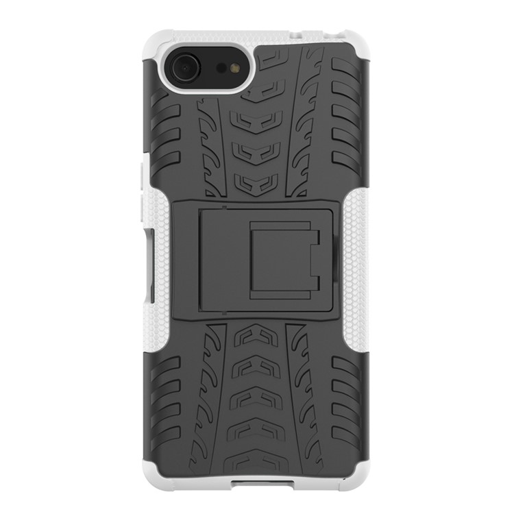 Cool Tyre PC + TPU Hybrid Cover with Kickstand for Sony Xperia XZ4 Compact - White-3