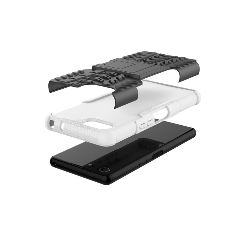 Cool Tyre PC + TPU Hybrid Cover with Kickstand for Sony Xperia XZ4 Compact - White-8