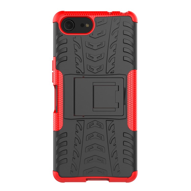 Cool Tyre PC + TPU Hybrid Cover with Kickstand for Sony Xperia XZ4 Compact - Red-3