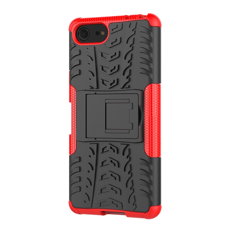 Cool Tyre PC + TPU Hybrid Cover with Kickstand for Sony Xperia XZ4 Compact - Red-5