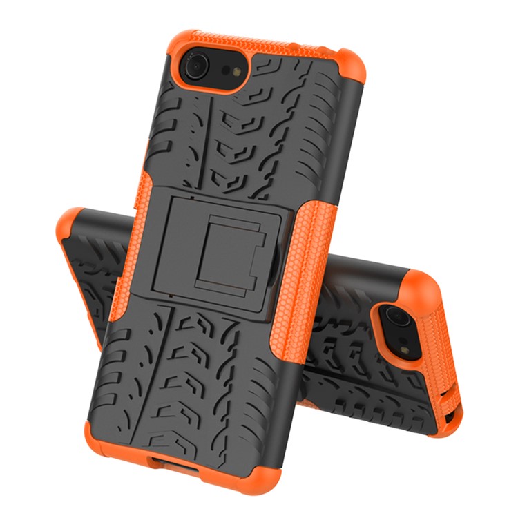 Cool Tyre PC + TPU Hybrid Cover with Kickstand for Sony Xperia XZ4 Compact - Orange-2