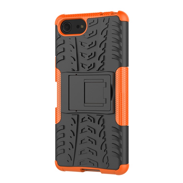 Cool Tyre PC + TPU Hybrid Cover with Kickstand for Sony Xperia XZ4 Compact - Orange-5