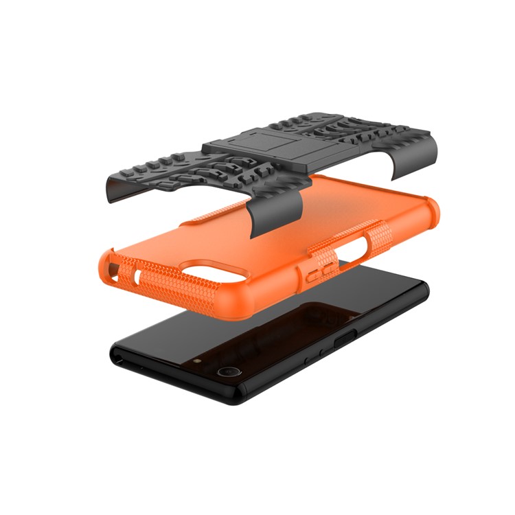 Cool Tyre PC + TPU Hybrid Cover with Kickstand for Sony Xperia XZ4 Compact - Orange-8