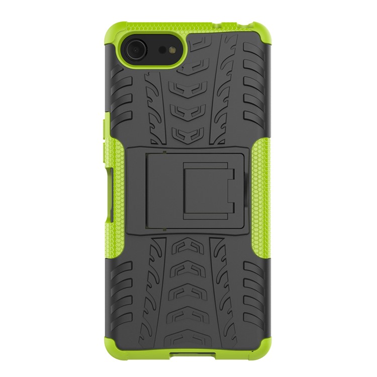 Cool Tyre PC + TPU Hybrid Cover with Kickstand for Sony Xperia XZ4 Compact - Green-3