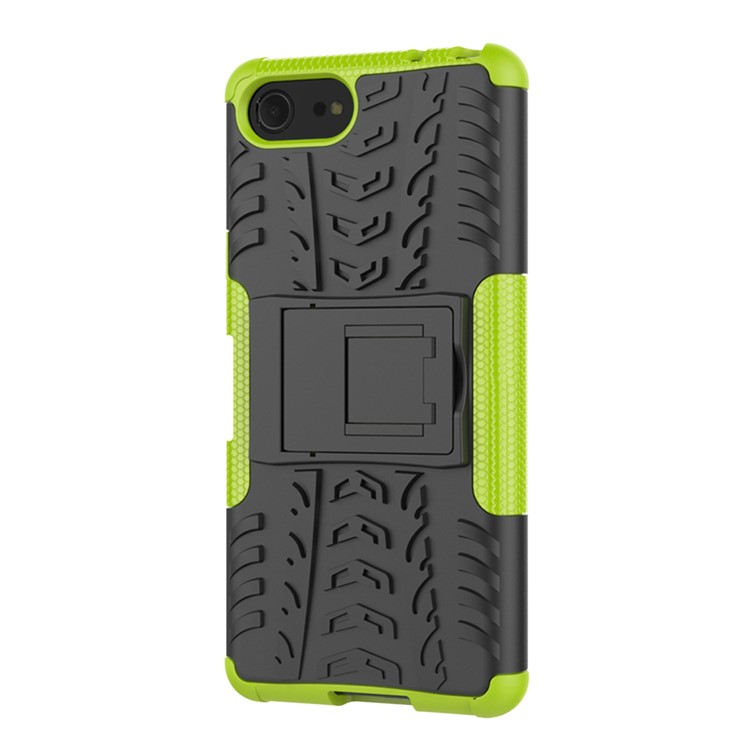Cool Tyre PC + TPU Hybrid Cover with Kickstand for Sony Xperia XZ4 Compact - Green-5