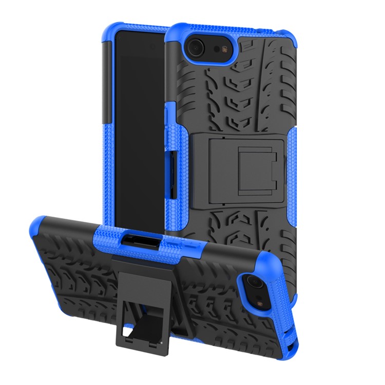 Cool Tyre PC + TPU Hybrid Cover with Kickstand for Sony Xperia XZ4 Compact - Blue-1