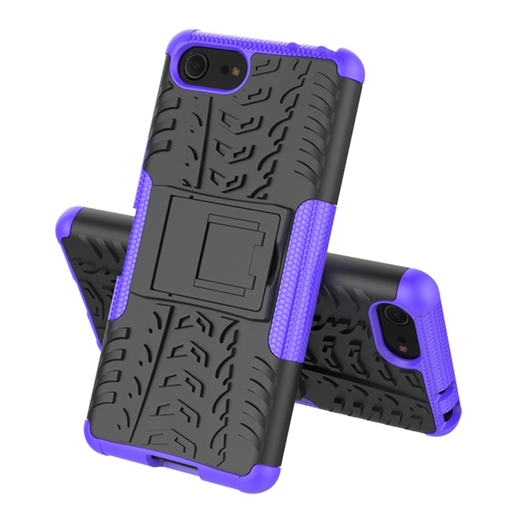Cool Tyre PC + TPU Hybrid Cover with Kickstand for Sony Xperia XZ4 Compact - Purple-2