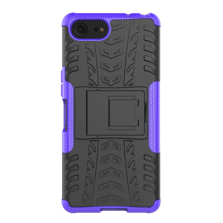 Cool Tyre PC + TPU Hybrid Cover with Kickstand for Sony Xperia XZ4 Compact - Purple-3