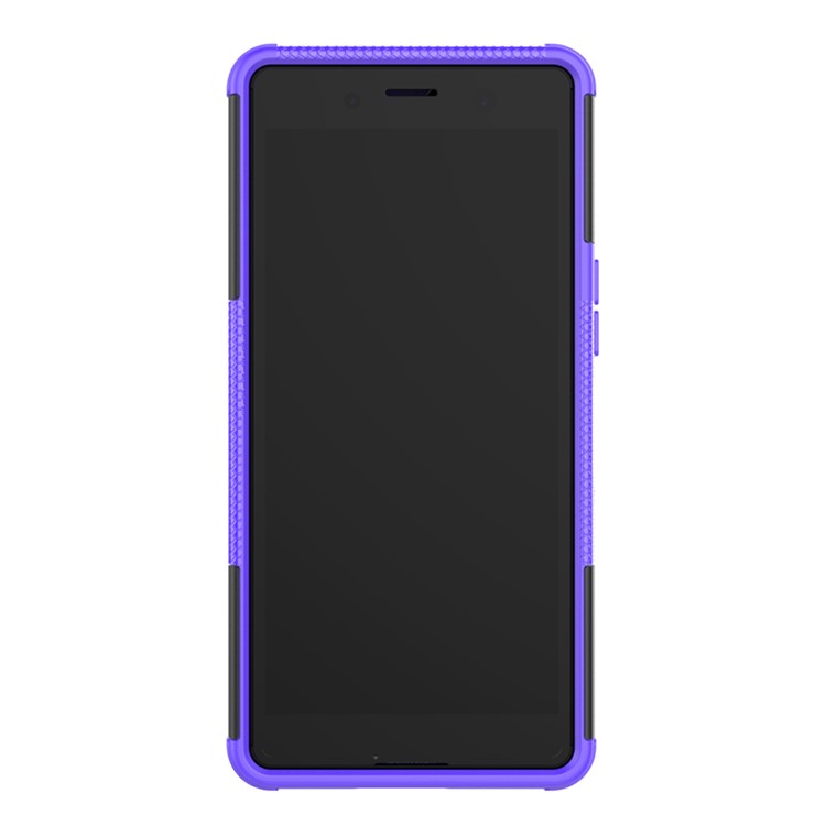 Cool Tyre PC + TPU Hybrid Cover with Kickstand for Sony Xperia XZ4 Compact - Purple-4