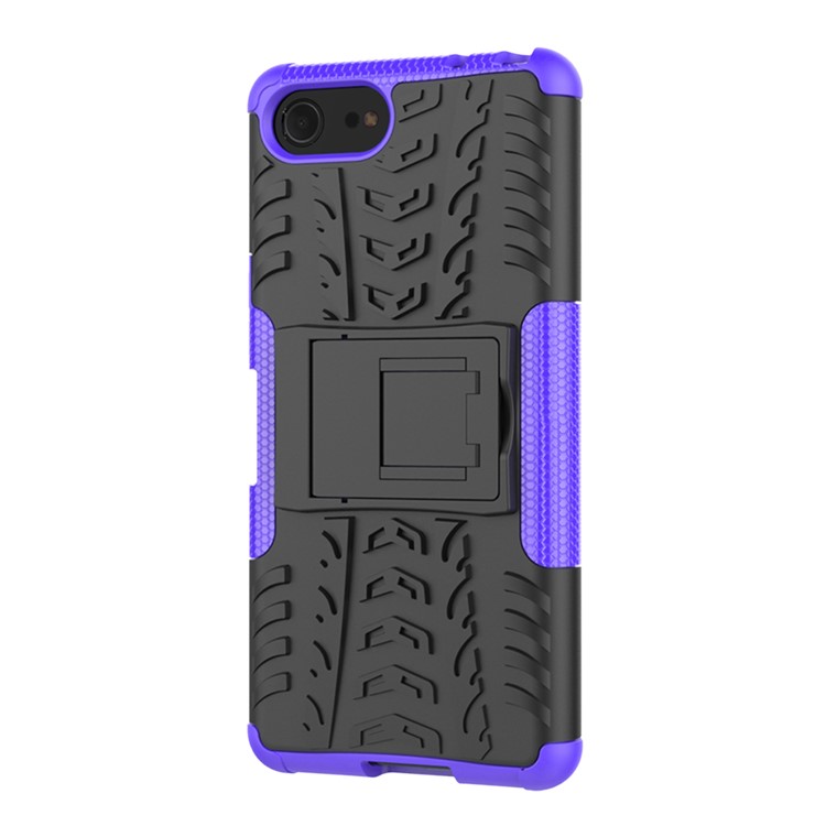Cool Tyre PC + TPU Hybrid Cover with Kickstand for Sony Xperia XZ4 Compact - Purple-5