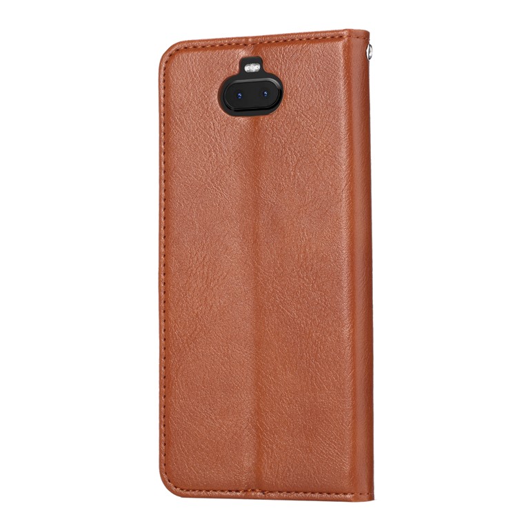 Auto-absorbed Wallet Stand Flip Leather Mobile Cover for Sony Xperia 10 - Brown-3