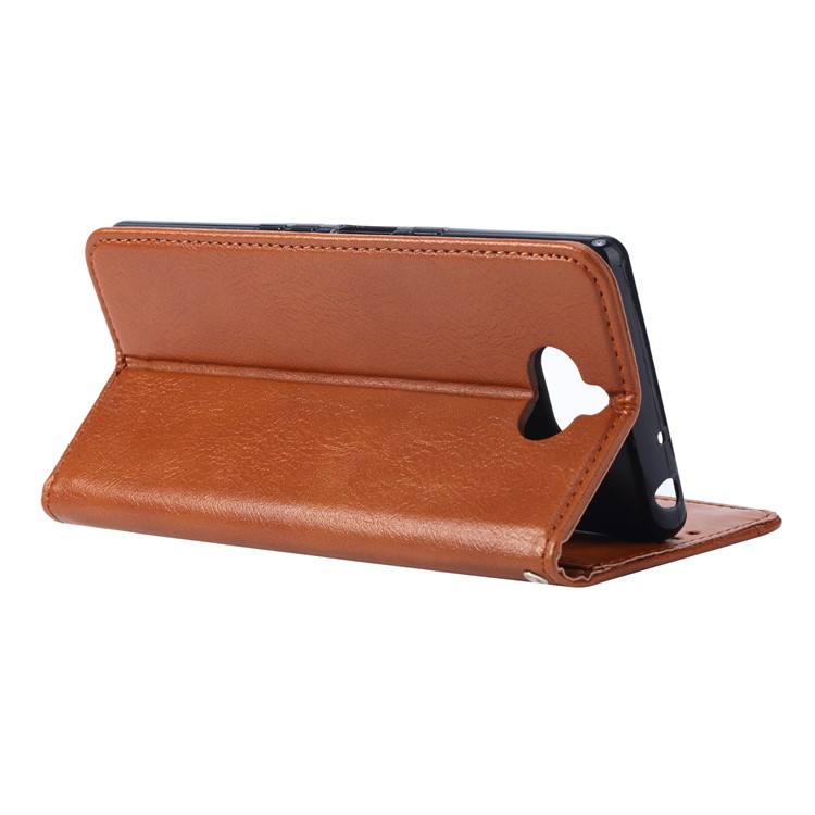 Auto-absorbed Wallet Stand Flip Leather Mobile Cover for Sony Xperia 10 - Brown-6