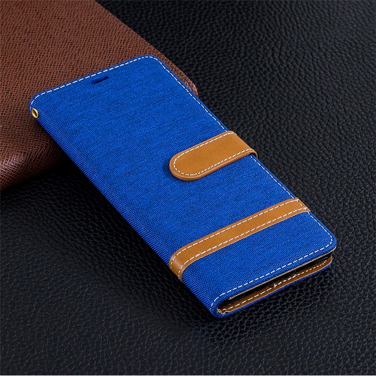 For Sony Xperia 10 Assorted Color Jeans Cloth Wallet Stand Leather Mobile Case - Baby Blue-2