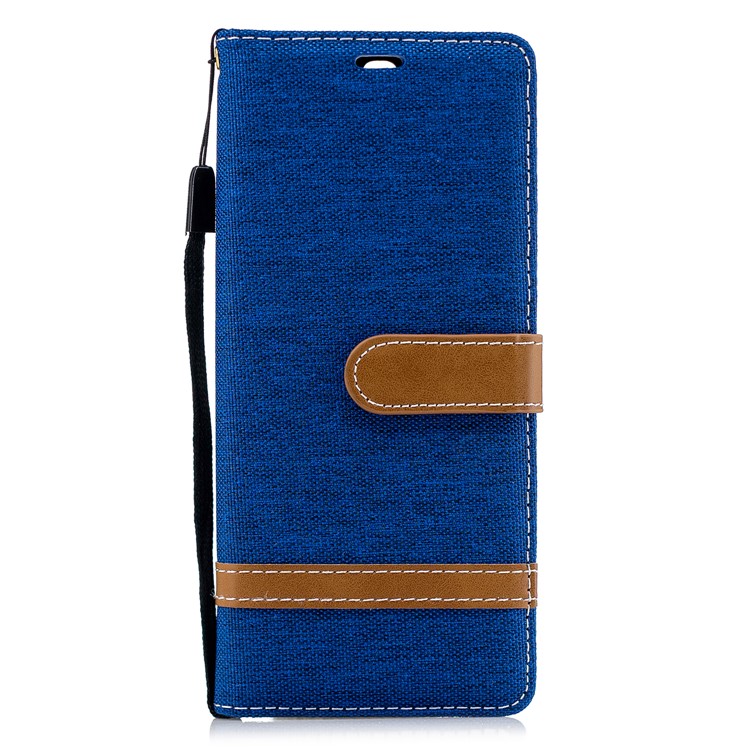 For Sony Xperia 10 Assorted Color Jeans Cloth Wallet Stand Leather Mobile Case - Baby Blue-4
