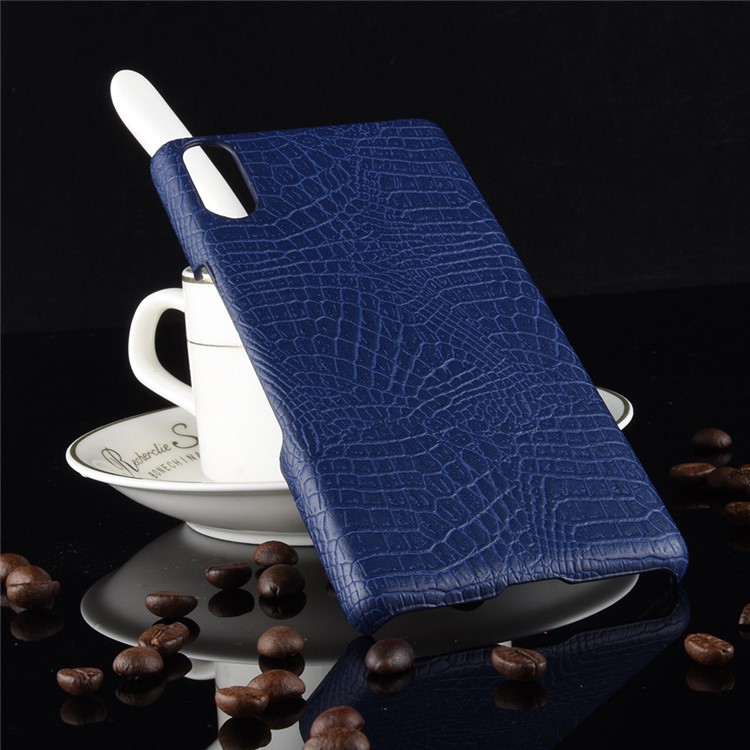 Crocodile Texture PU Leather Coated PC Phone Case for Sony Xperia L3 - Blue-3