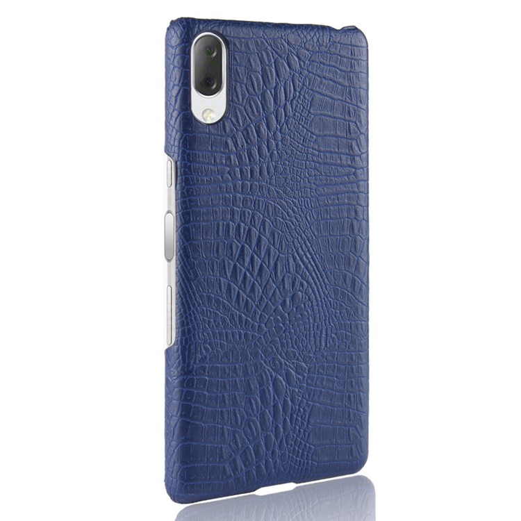 Crocodile Texture PU Leather Coated PC Phone Case for Sony Xperia L3 - Blue-4