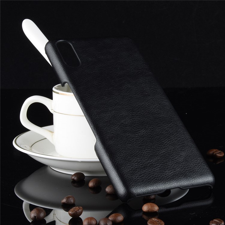 Litchi Texture PU Leather Coated PC Case for Sony Xperia L3 - Black-3