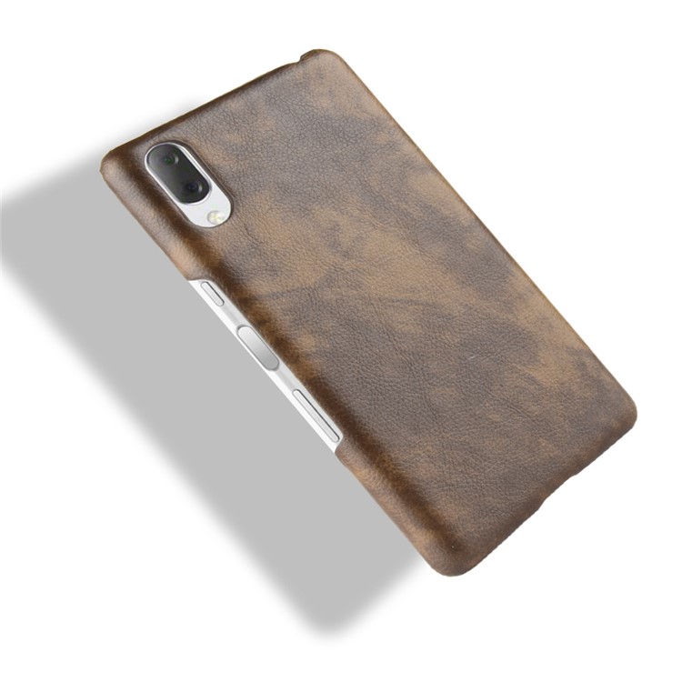 Личи Текстуры PU Кожаный Чехол С Покрытием ПК Для Sony Xperia L3 - Коричневый-5