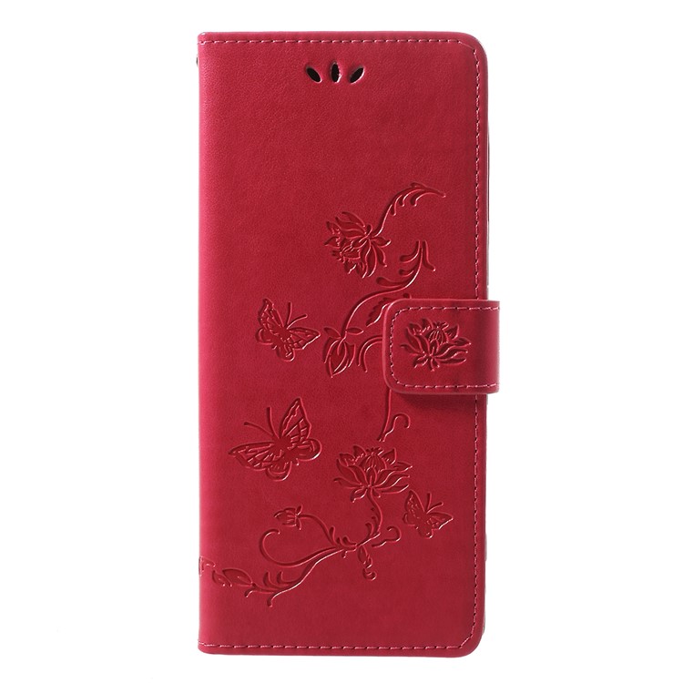 Etui Portefeuille En Cuir Avec Un Hibou Et Une Fleur Pour Papillon - Rose-1