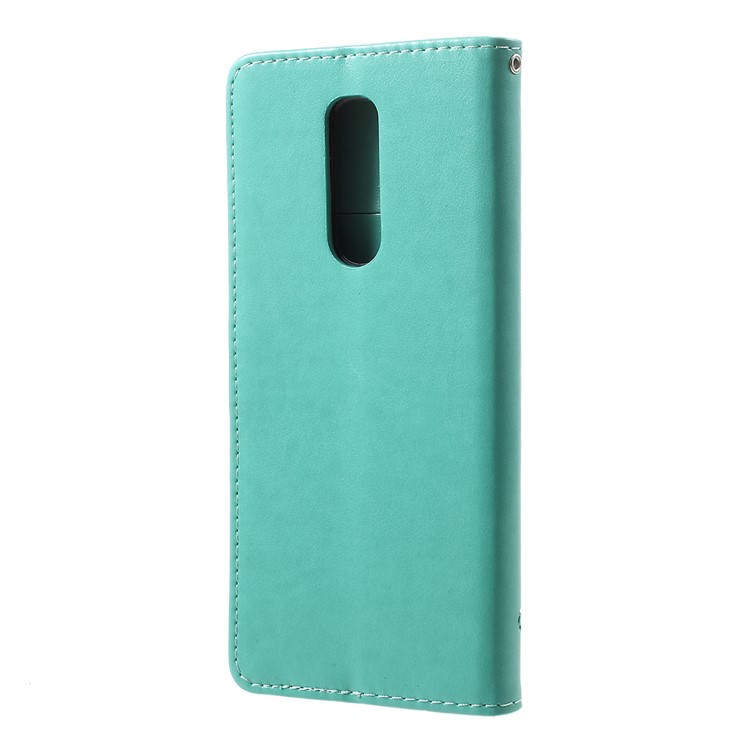 Imprint Butterfly Flower Owl Leather Wallet Case for Sony Xperia 1 - Green-3