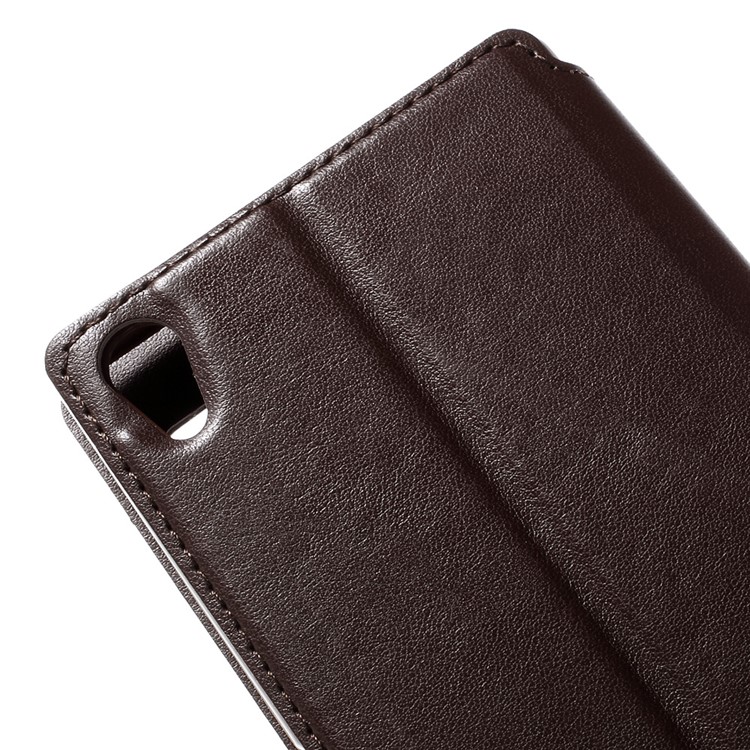 ROAR KOREA Noble Leather View Window Shell for Sony Xperia Z5 Premium / Premium Dual - Coffee-9