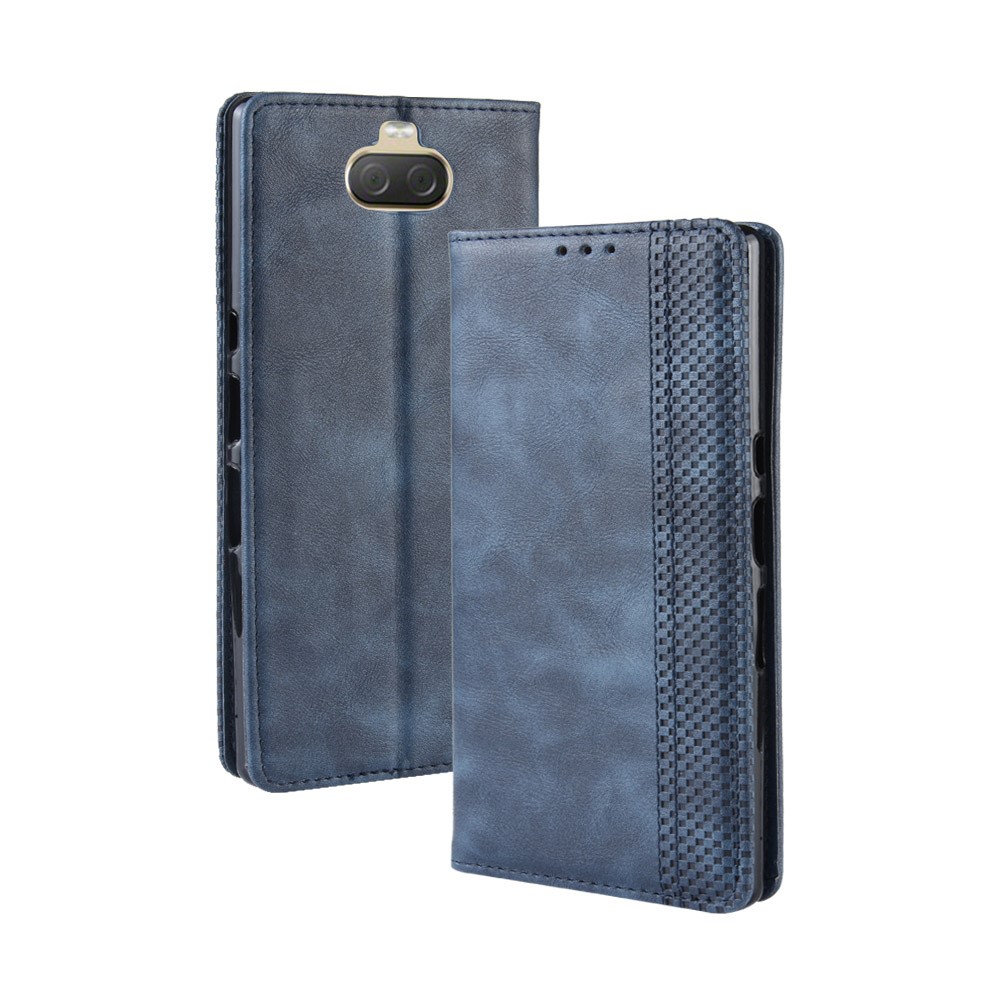 Vintage Style PU Leather Wallet Mobile Phone Cover for Sony Xperia 10 Plus - Blue-2