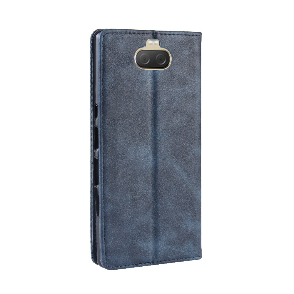 Vintage Style PU Leather Wallet Mobile Phone Cover for Sony Xperia 10 Plus - Blue-8