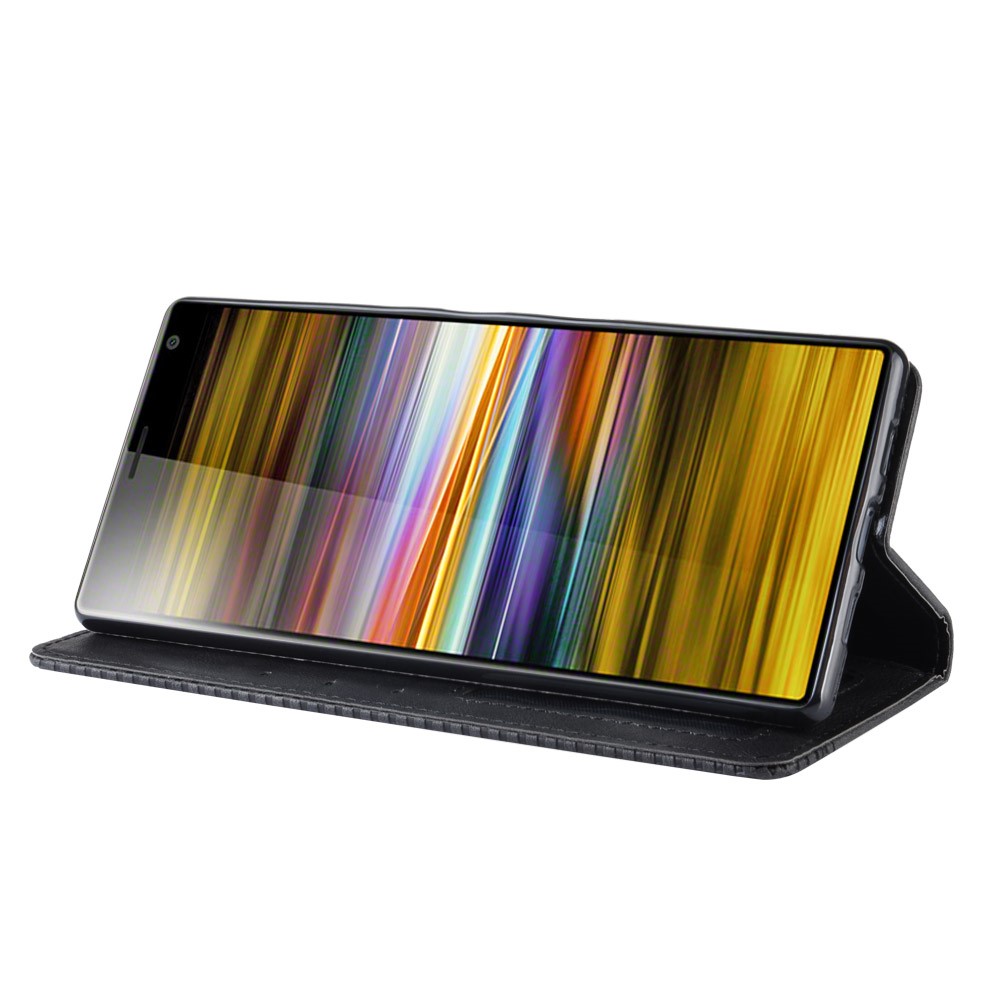 Vintage Style Leather Wallet Case for Sony Xperia 10 - Black-6