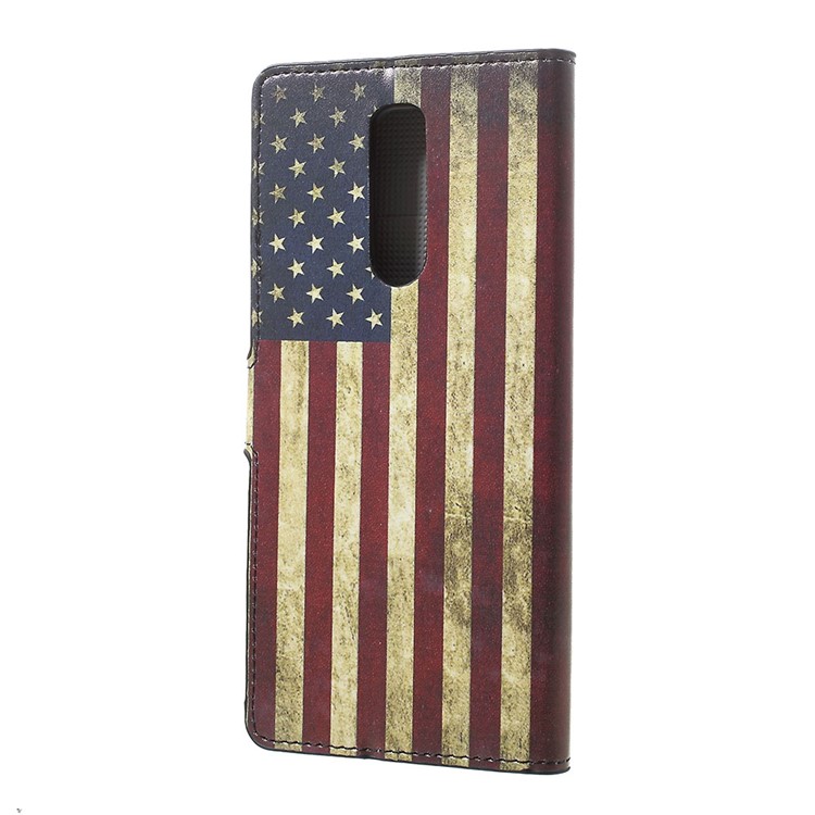 Pattern Printing PU Leather Magnetic Wallet Stand Case for Sony Xperia 1 - Vintage US Flag-2