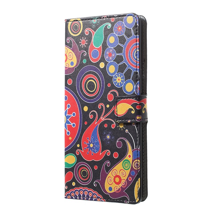 Pattern Printing PU Leather Magnetic Wallet Stand Case for Sony Xperia 1 - Paisley Flower-2