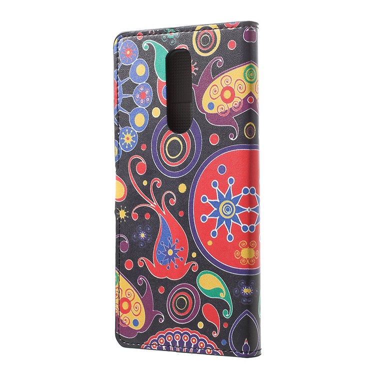 Pattern Printing PU Leather Magnetic Wallet Stand Case for Sony Xperia 1 - Paisley Flower-3